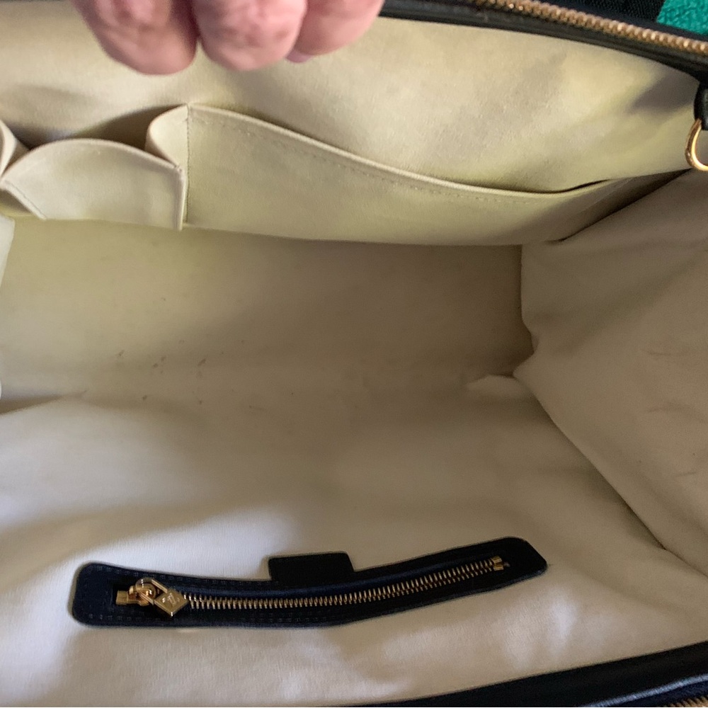 Authentic Louis Vuitton Josephine Navy and Cream Monogram Tote/Handbag - Picture 10 of 16